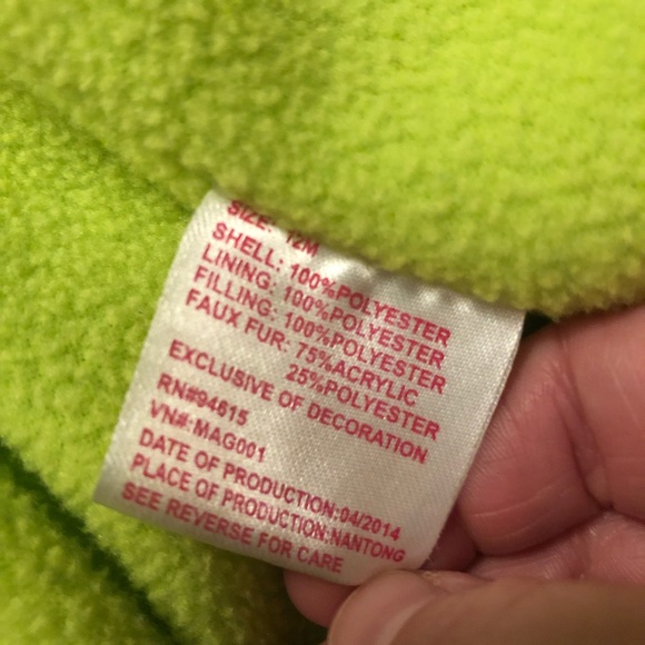 ❤️ 4/$20 Baby Girl Purple/Lime Green Winter Coat - Picture 4 of 5